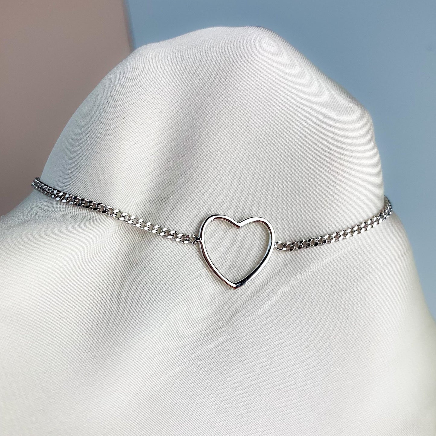 Heart Pendant Chain Bracelet