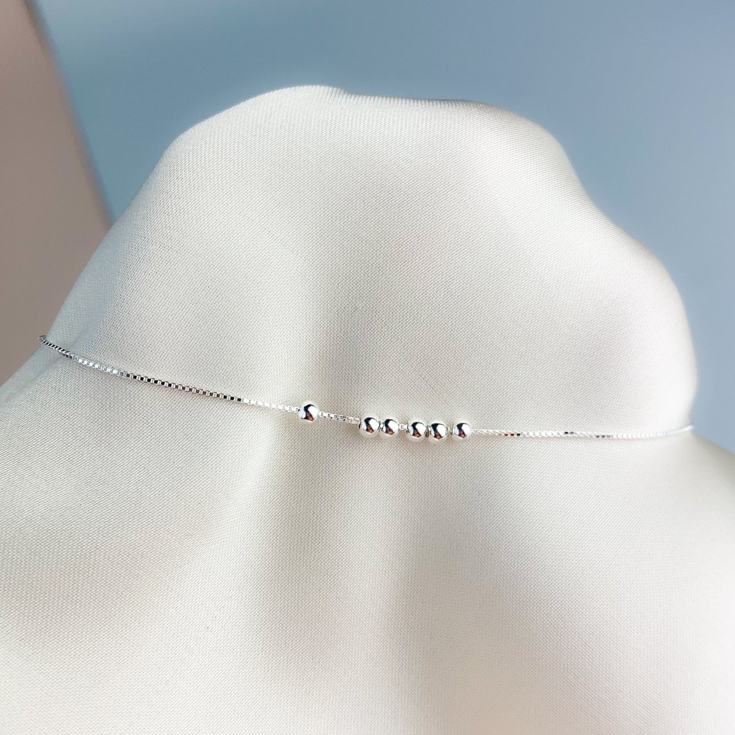 Simple Silver Bead Bracelet