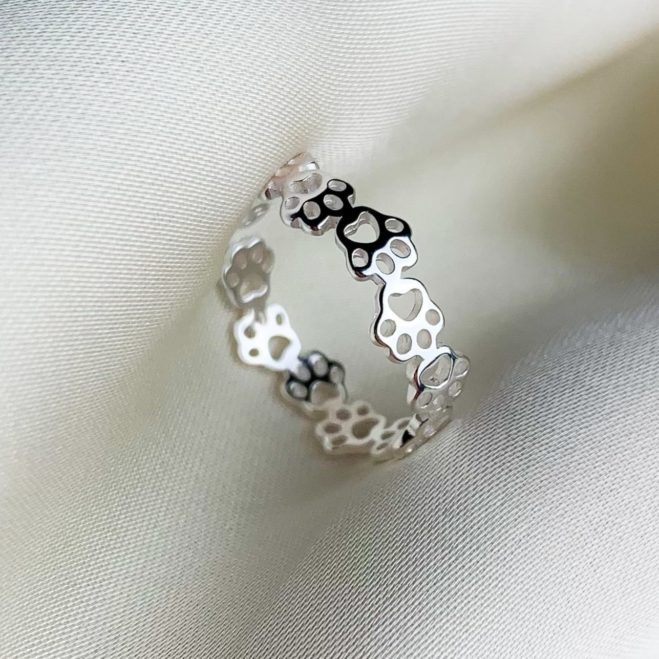 Adjustable Paw Print Ring