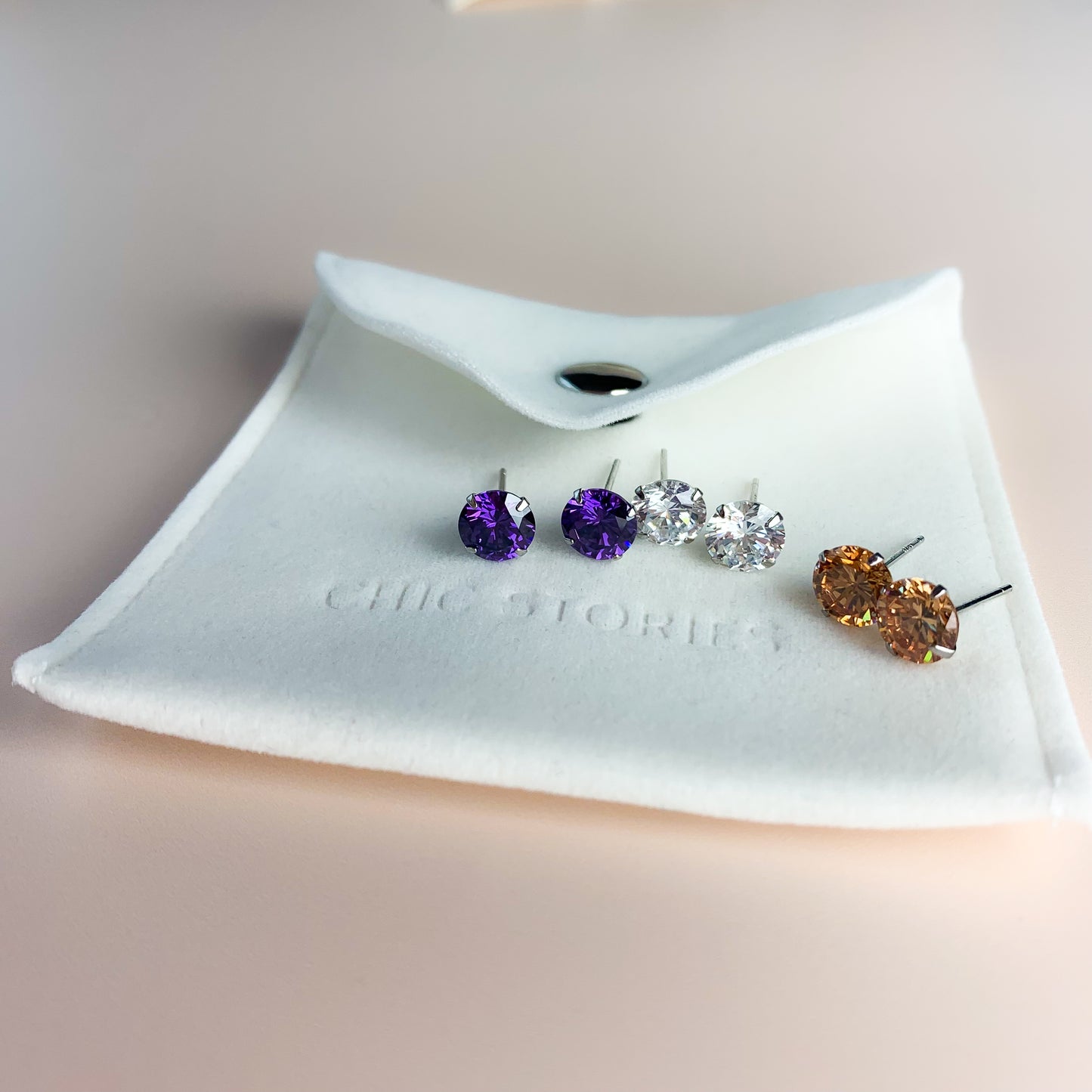 Colourful Crystal Stud Earrings