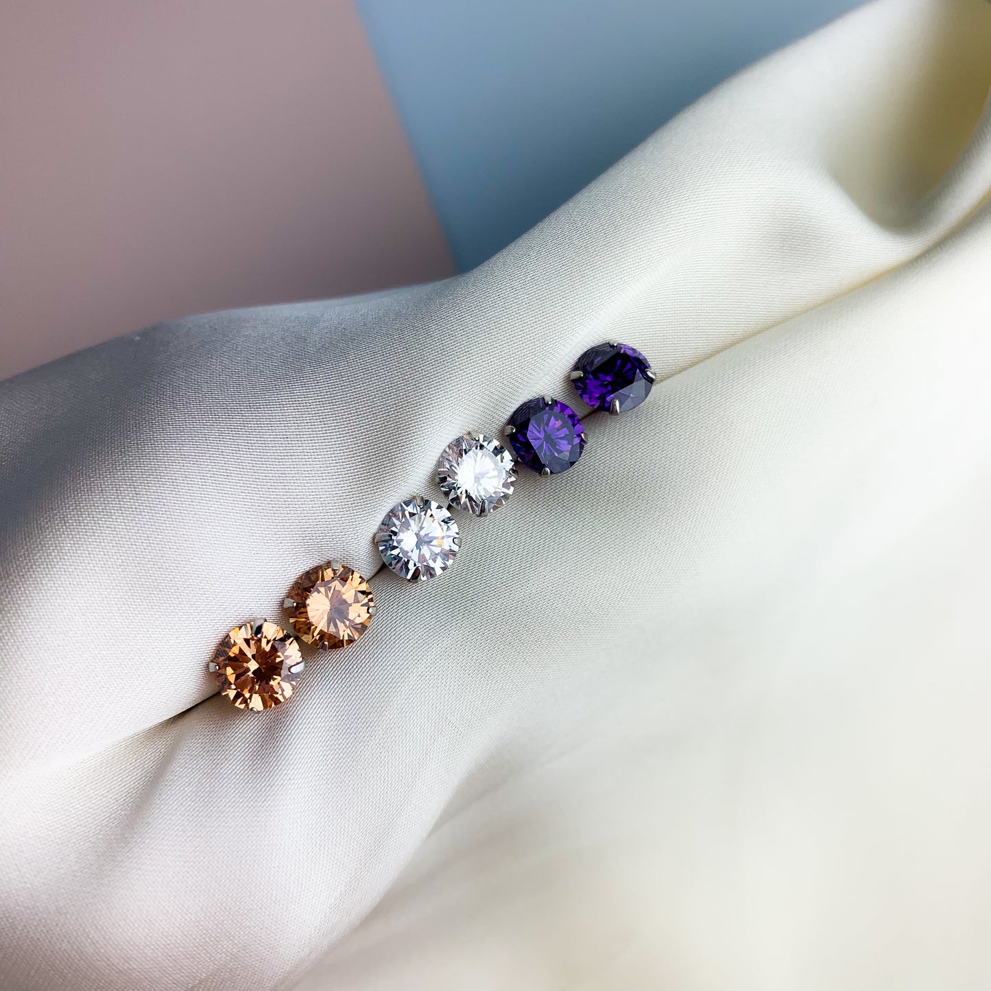Colourful Crystal Stud Earrings