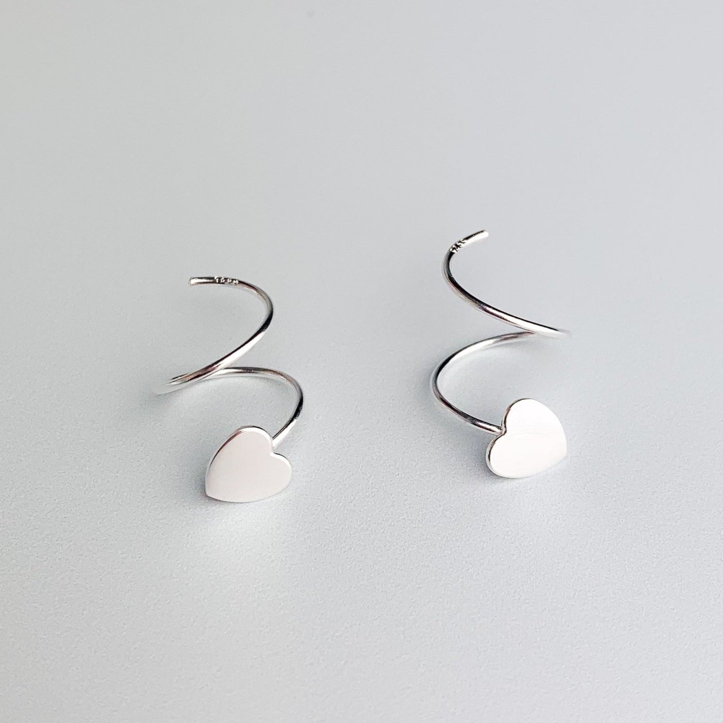 Heart Spiral Hoop Earrings