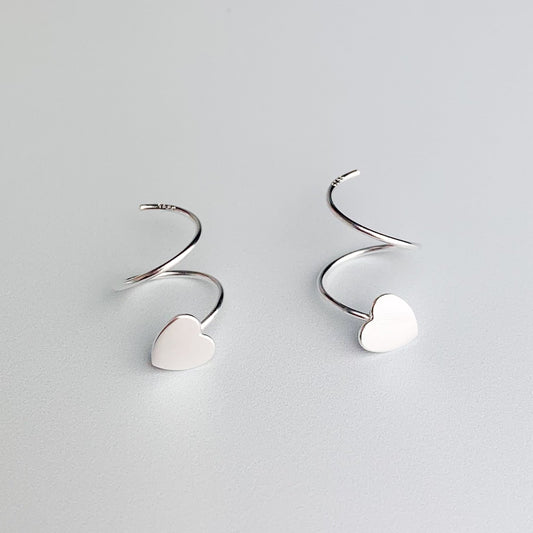 Heart Spiral Hoop Earrings