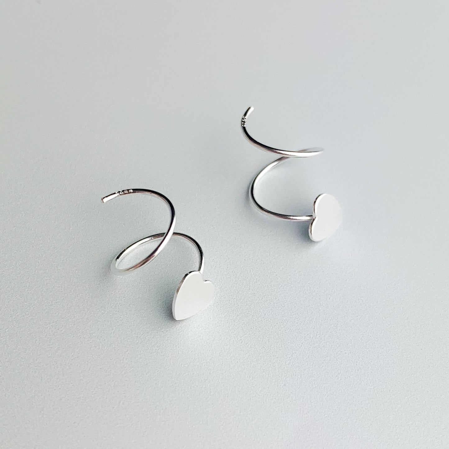 Heart Spiral Hoop Earrings