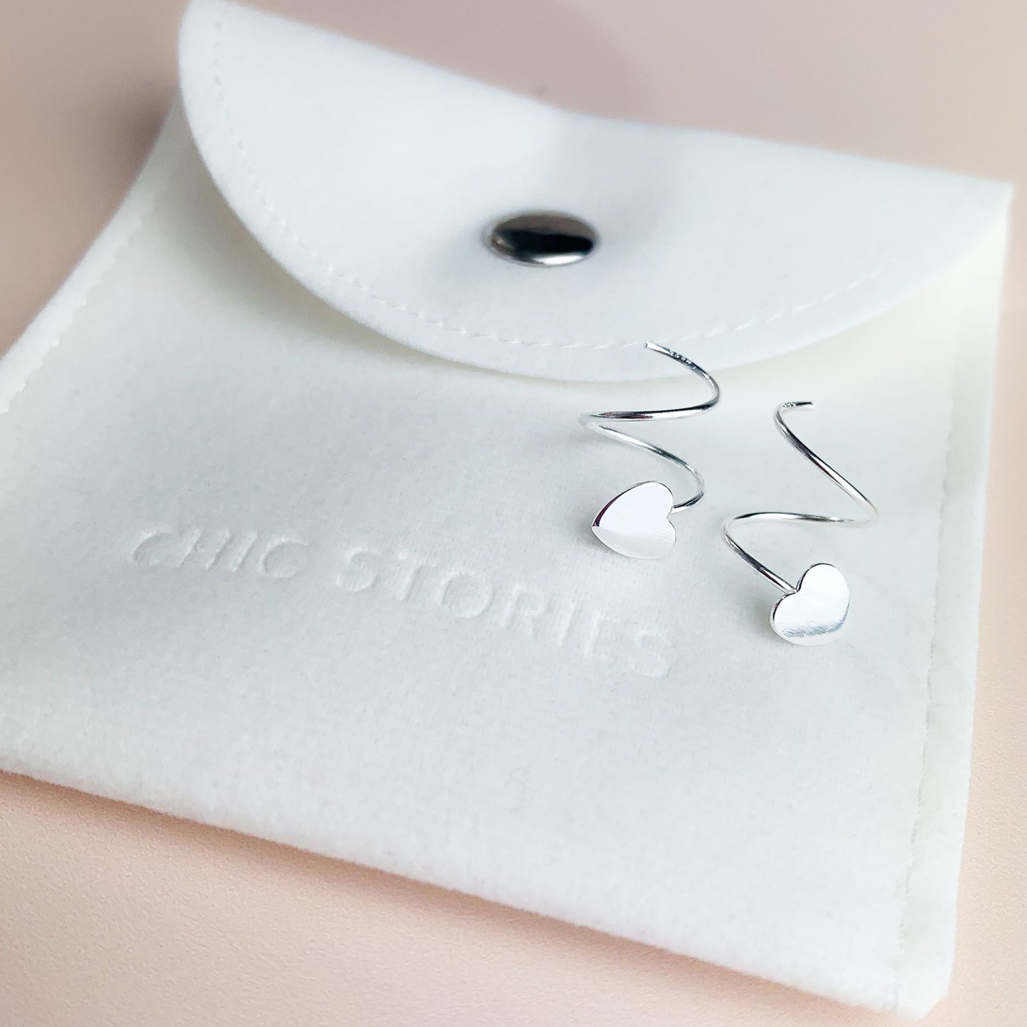 Heart Spiral Hoop Earrings