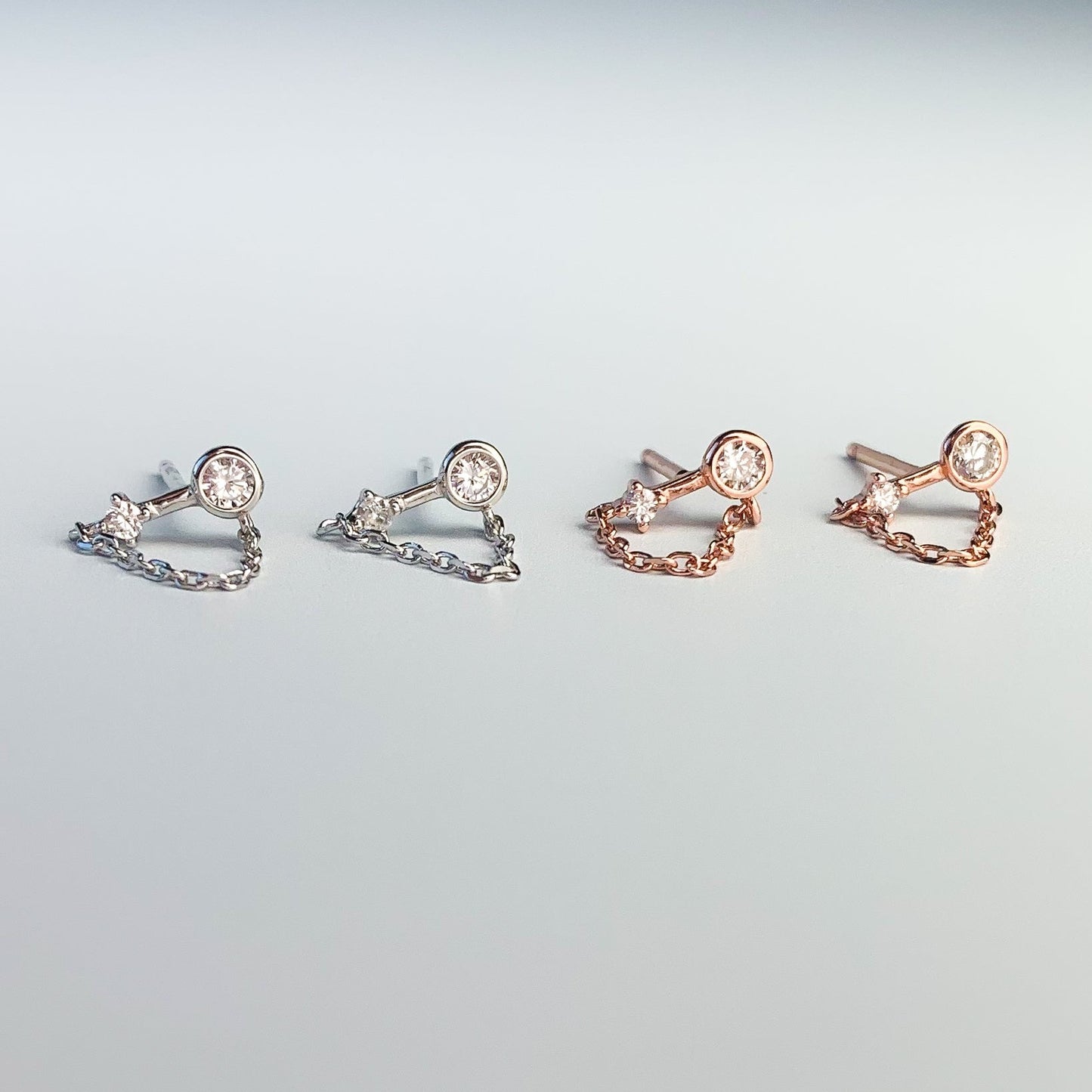 Crystal Chain Dangle Stud Earrings