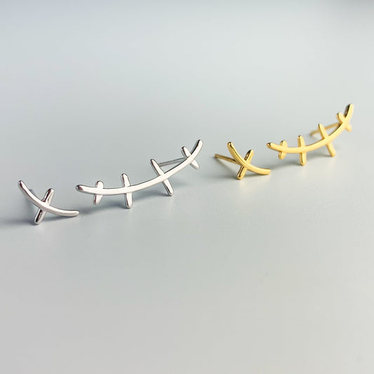Asymmetrical Stitches Earrings