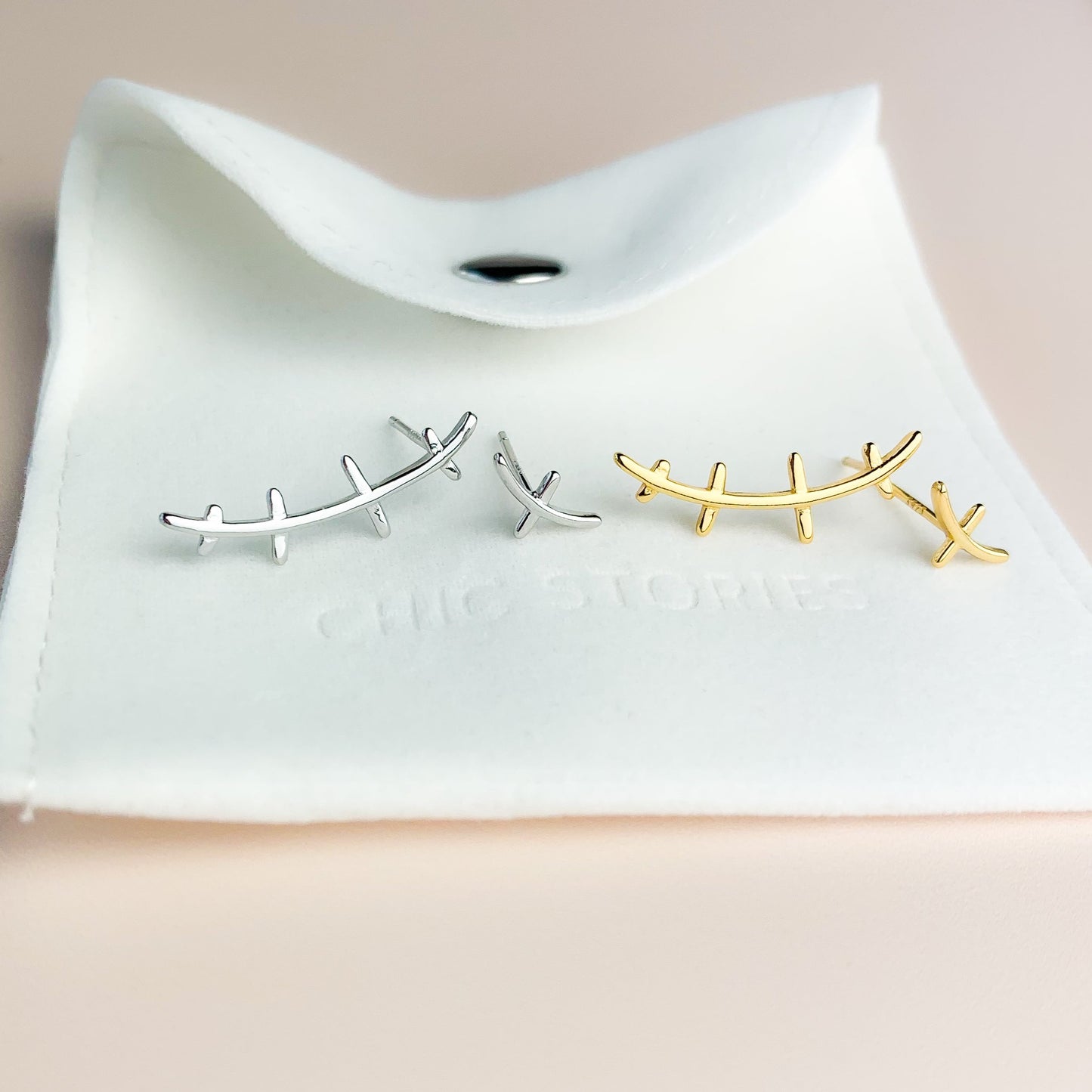 Asymmetrical Stitches Earrings