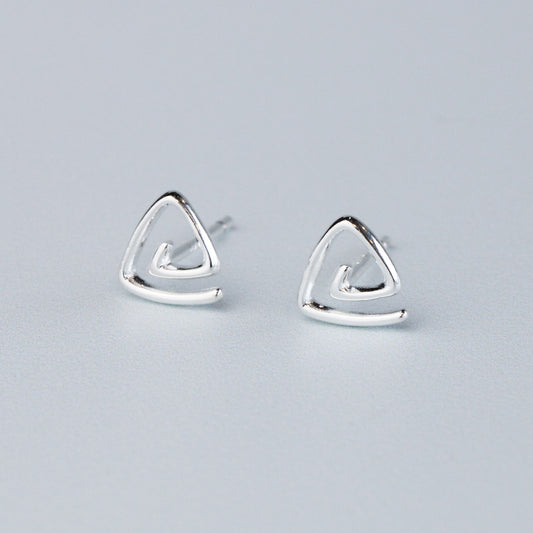 Triangle Spiral Stud Earrings