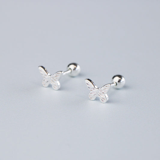 Butterfly Screw Back Stud Earrings