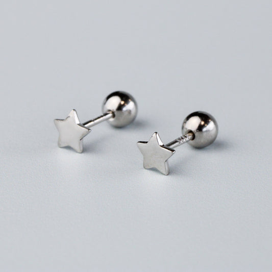 Star Screw Back Earrings