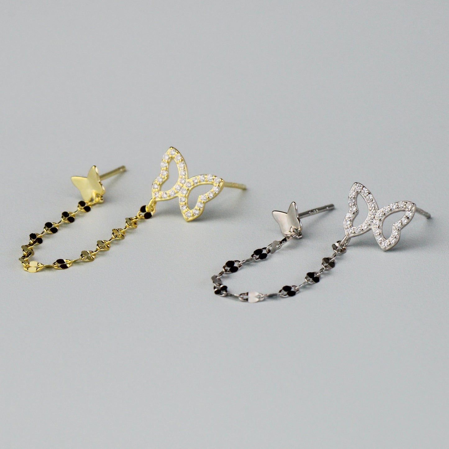 Butterfly Double Piercing Stud Earrings