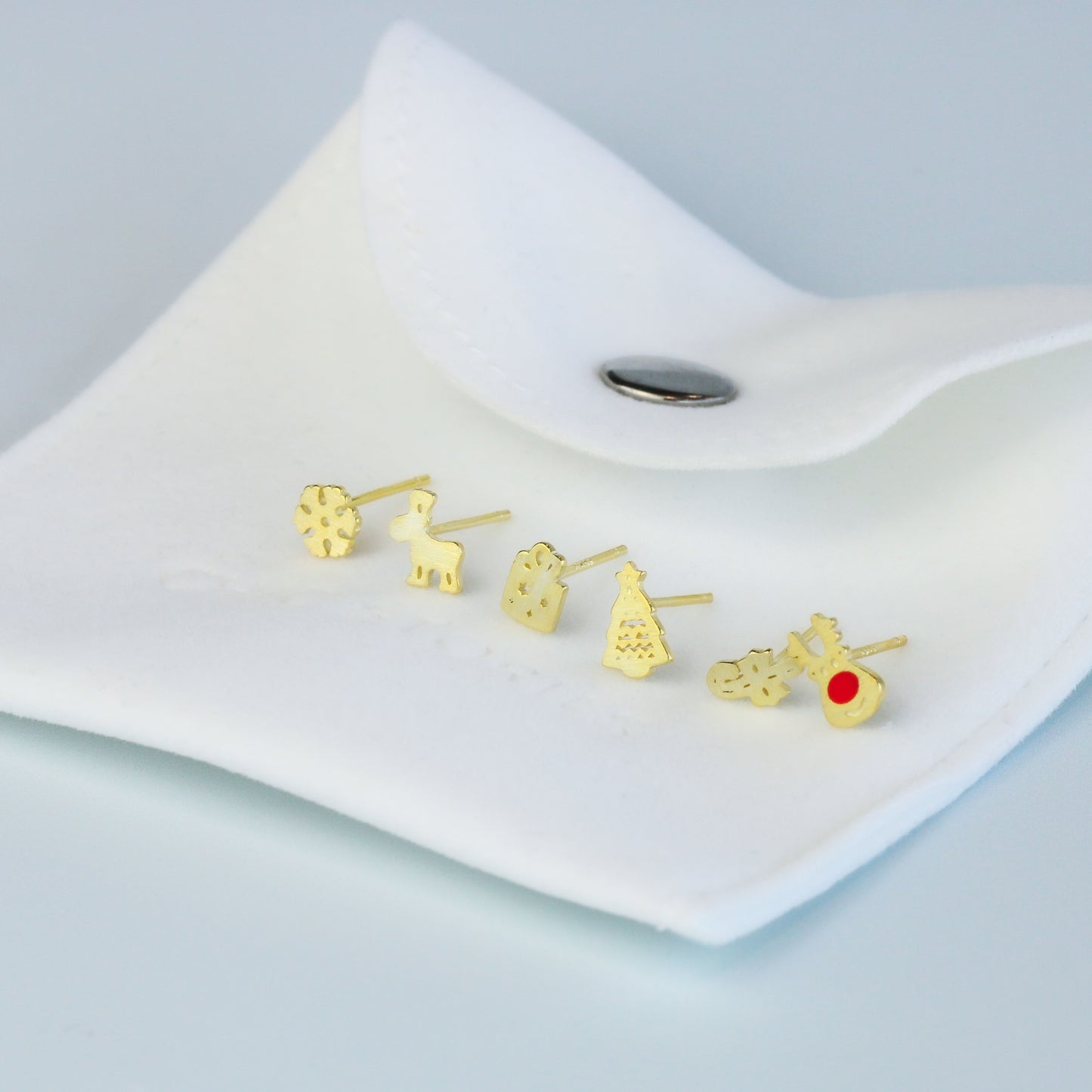 Set of 6 Christmas Themed Stud Earrings