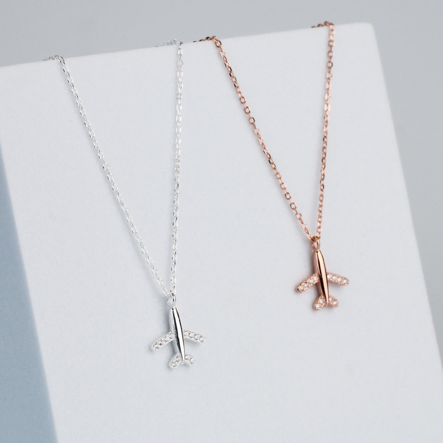 Tiny Plane Pendant Necklace