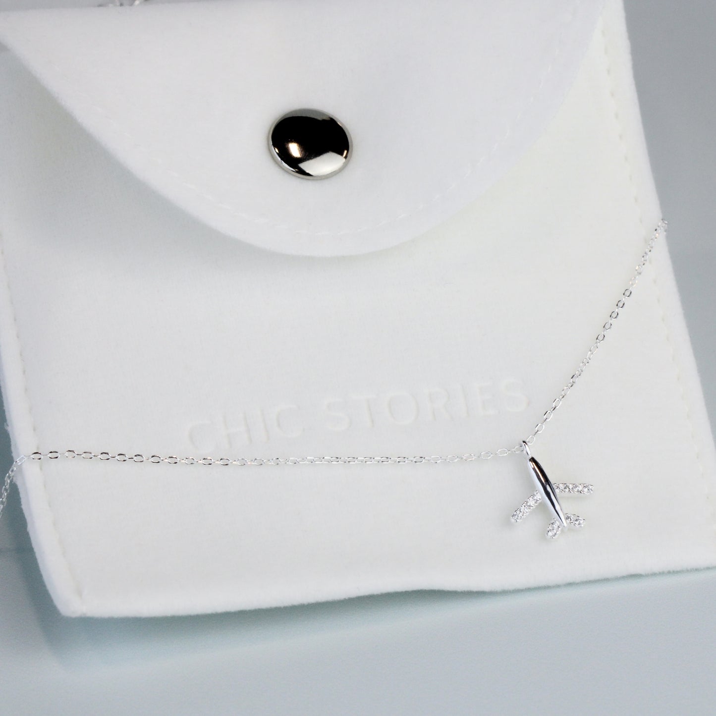 Tiny Plane Pendant Necklace