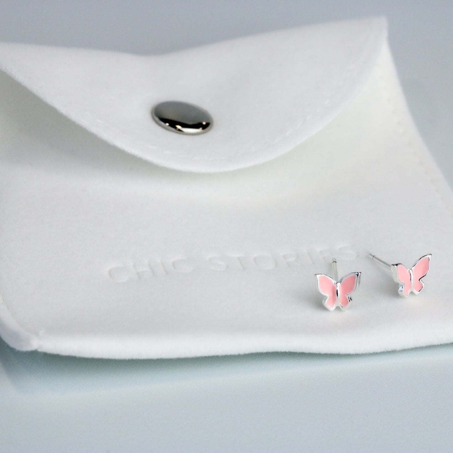 Baby Pink Butterfly Stud Earrings