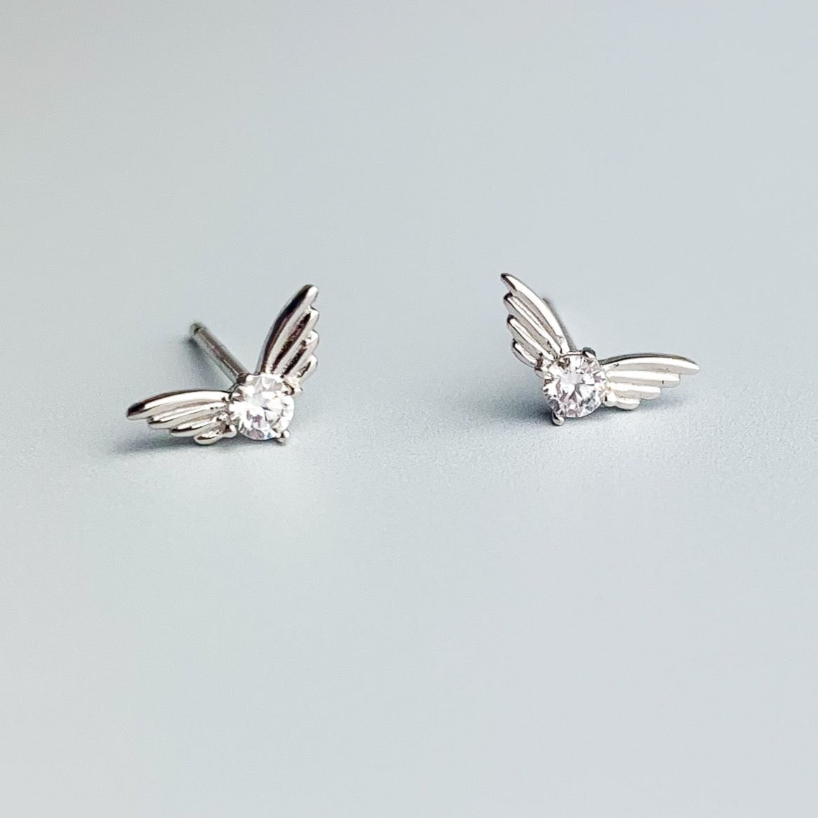 Crystal Wings Stud Earrings