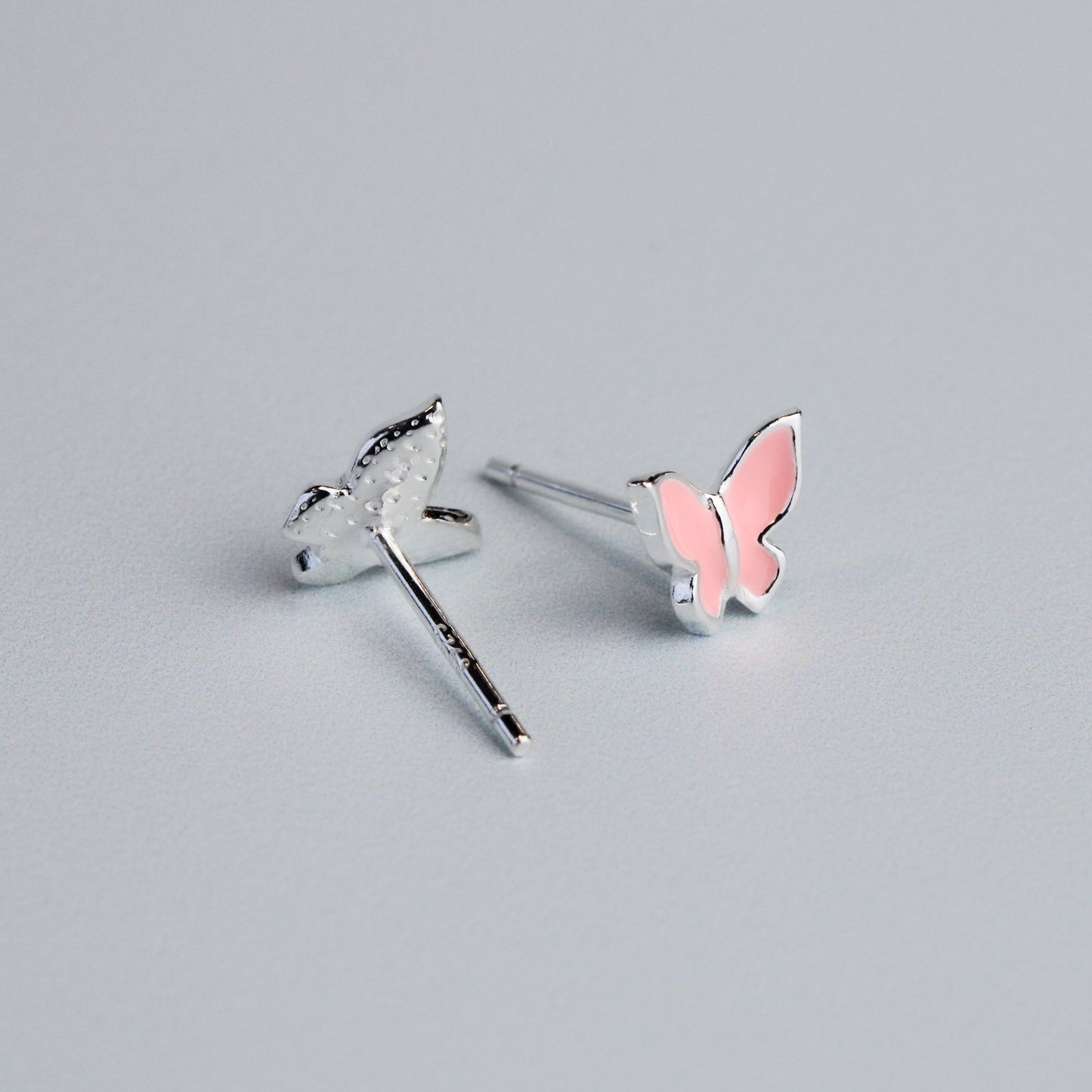 Baby Pink Butterfly Stud Earrings