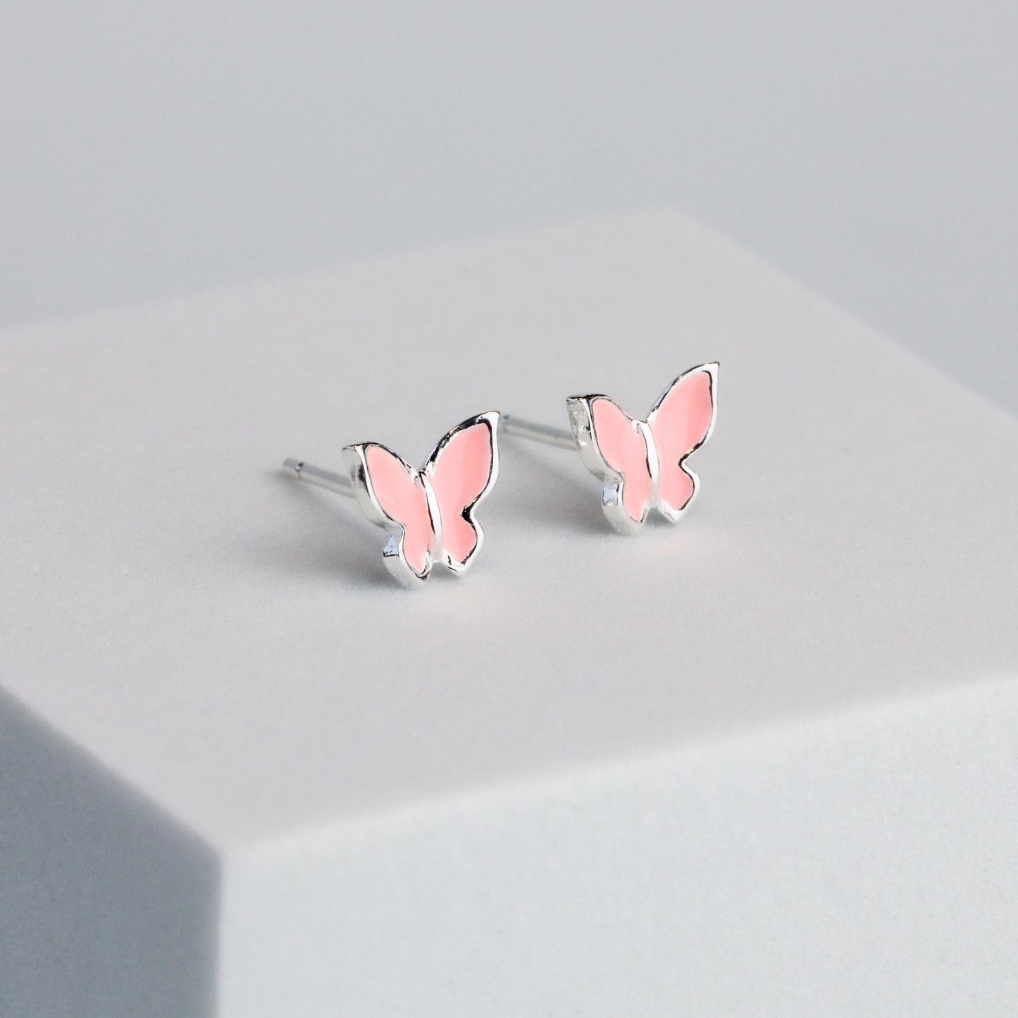 Baby Pink Butterfly Stud Earrings