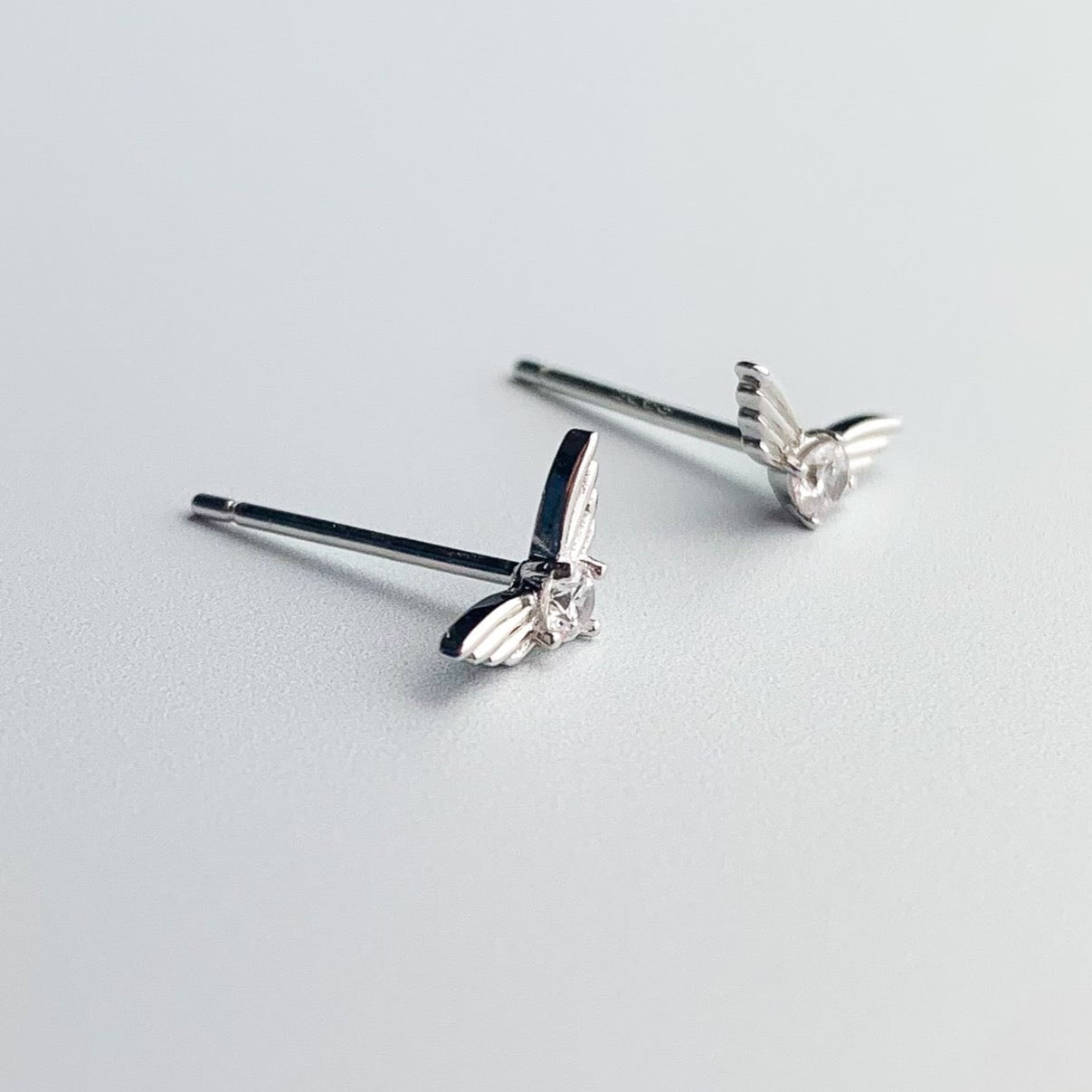 Crystal Wings Stud Earrings
