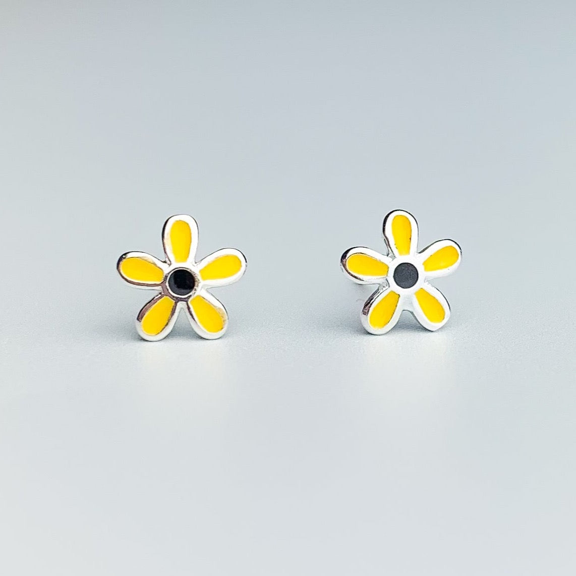 Yellow Flower Stud Earrings