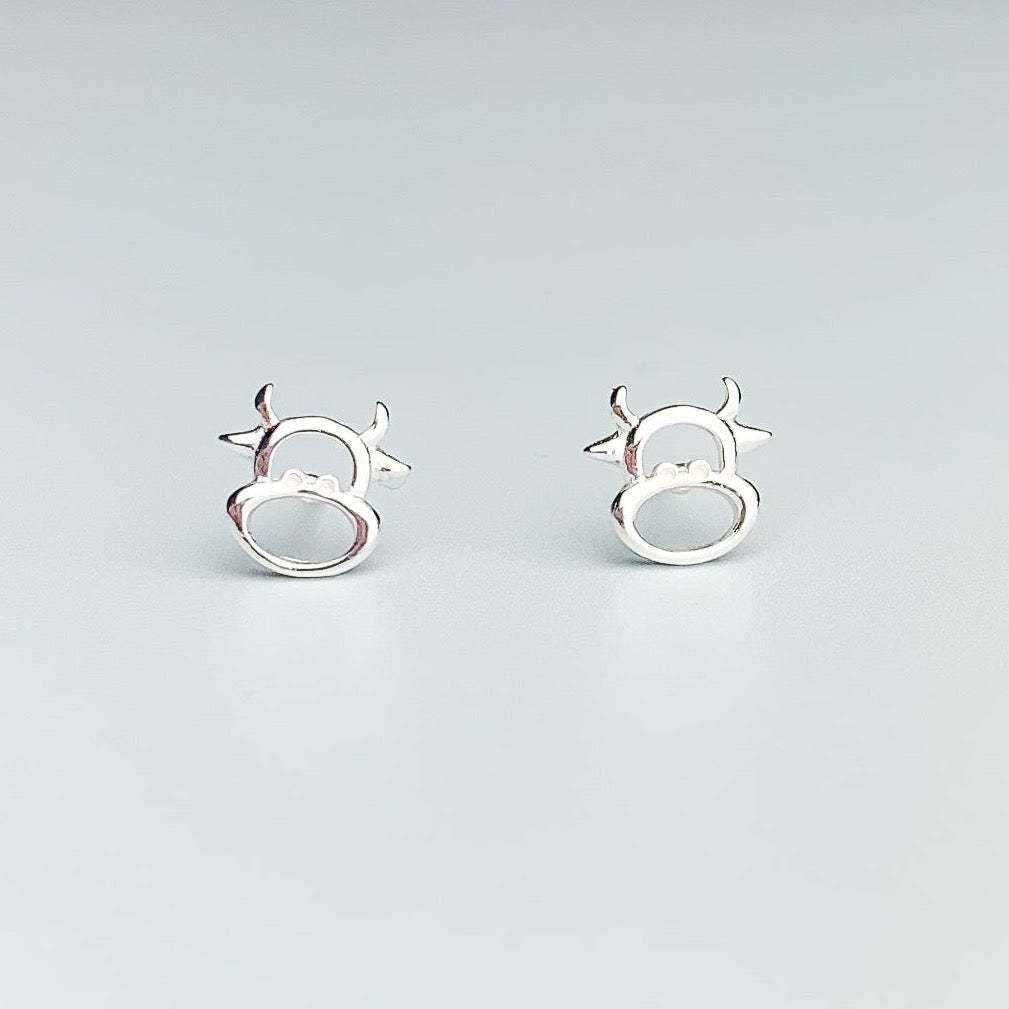 Cow Face Stud Earrings