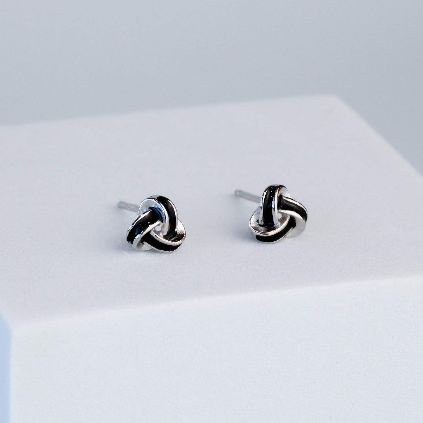 Black Celtic Knot Stud Earrings