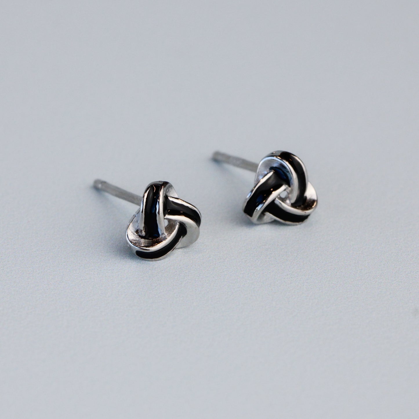 Black Celtic Knot Stud Earrings
