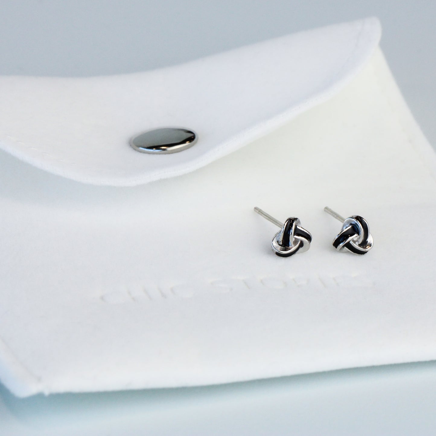 Black Celtic Knot Stud Earrings