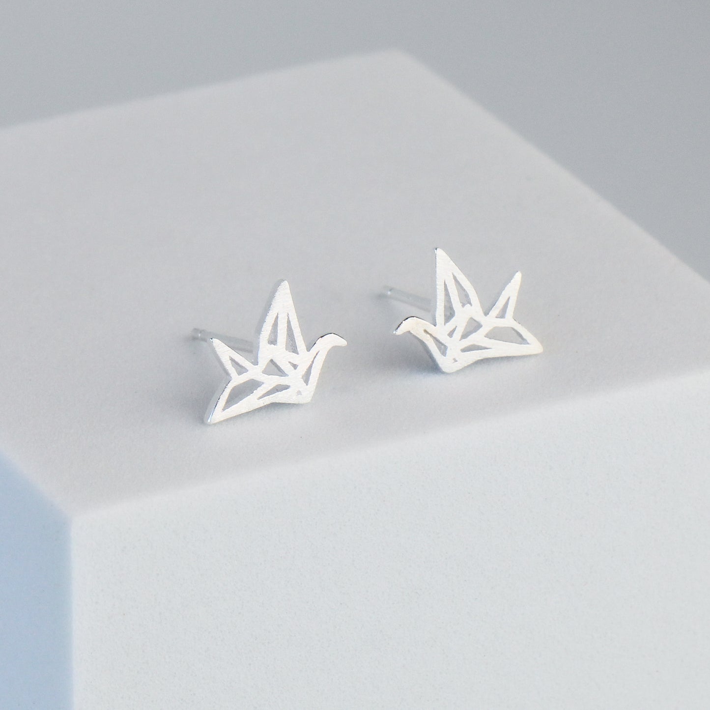 Origami Crane Stud Earrings