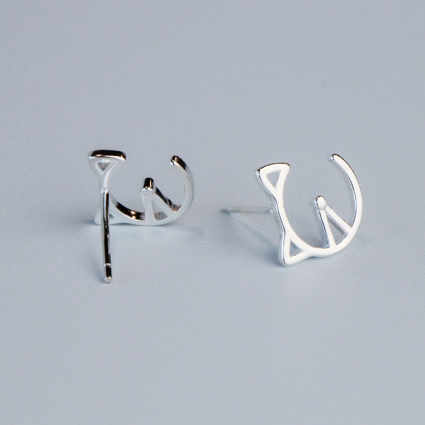 Cat Face Stud Earrings