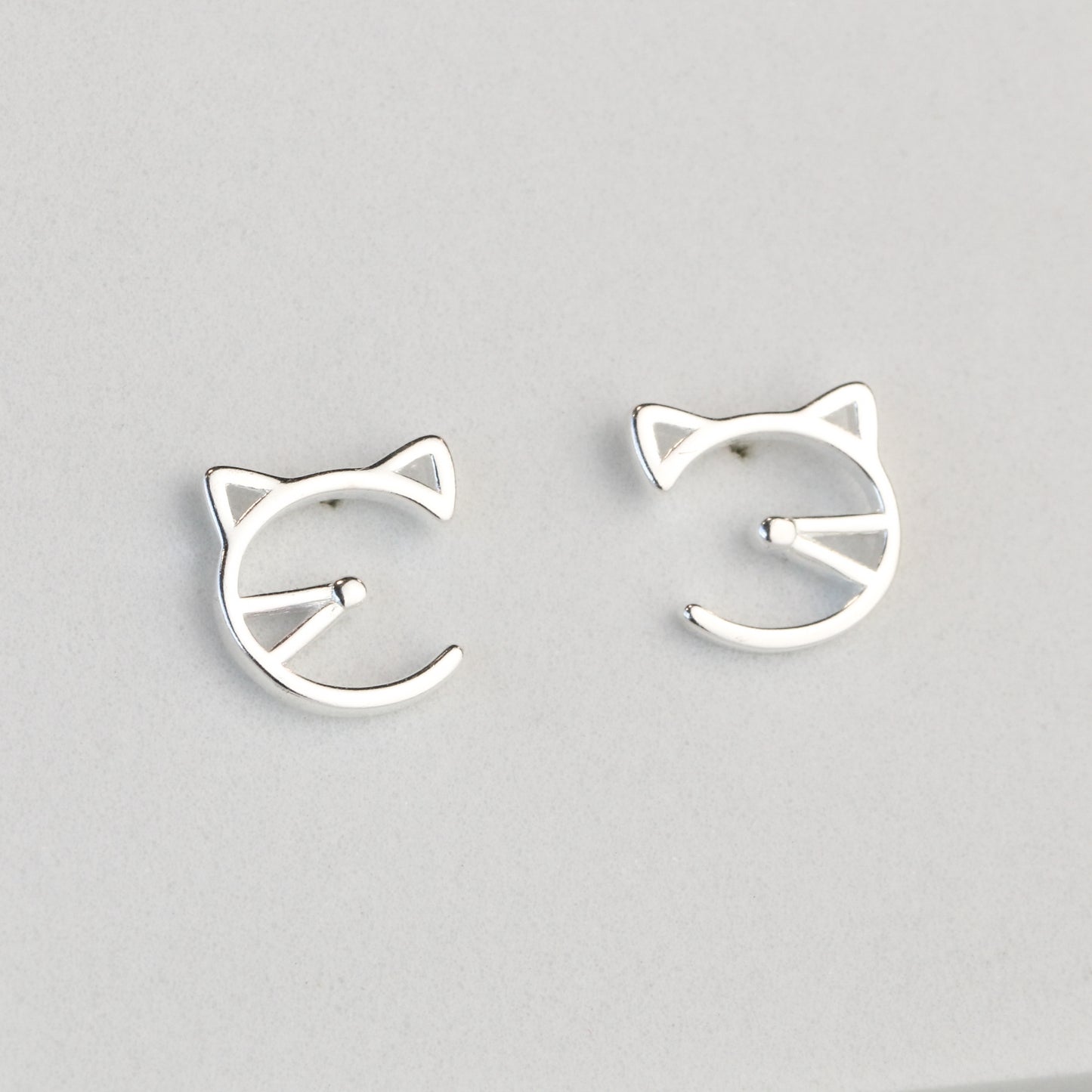 Cat Face Stud Earrings