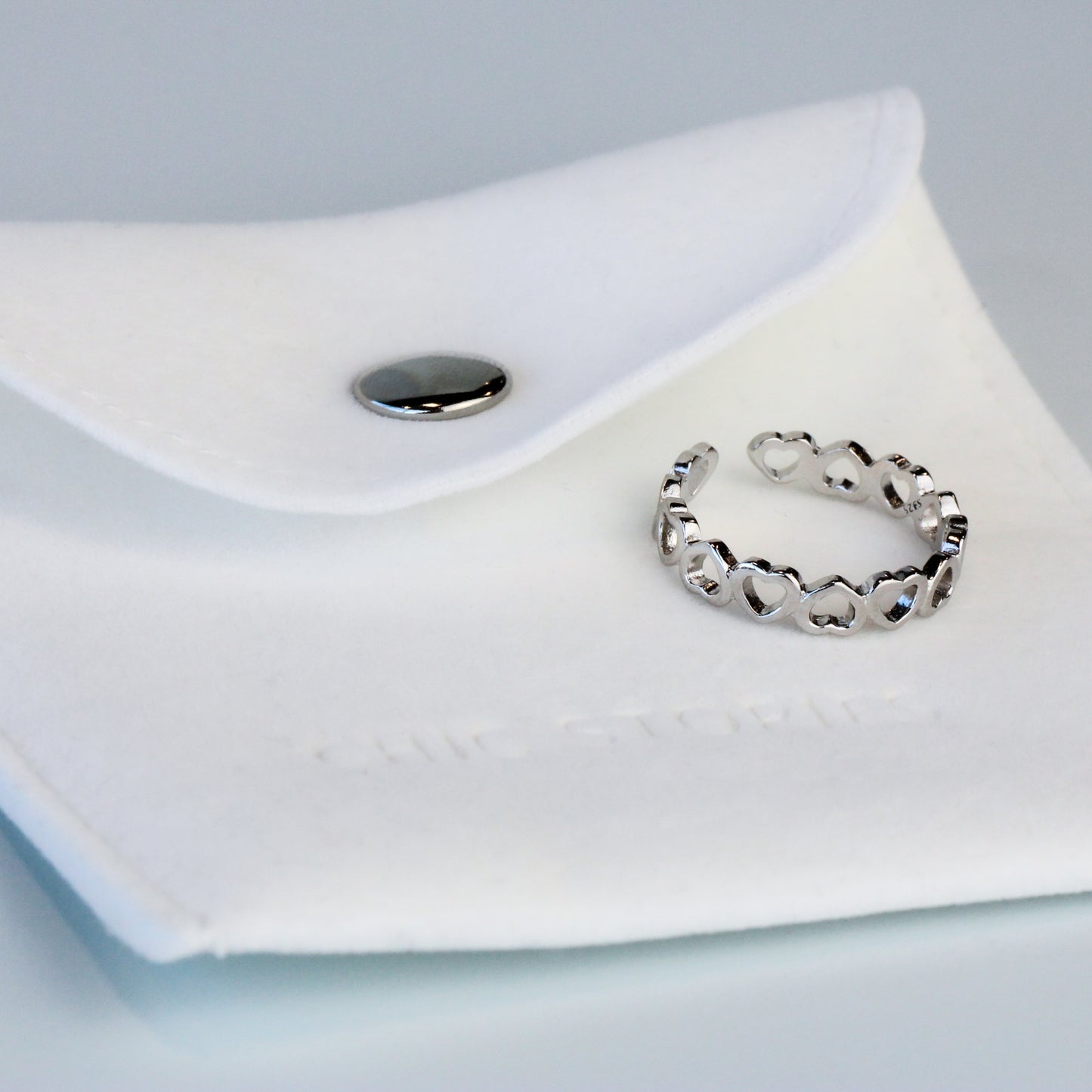 Adjustable Heart Link Ring