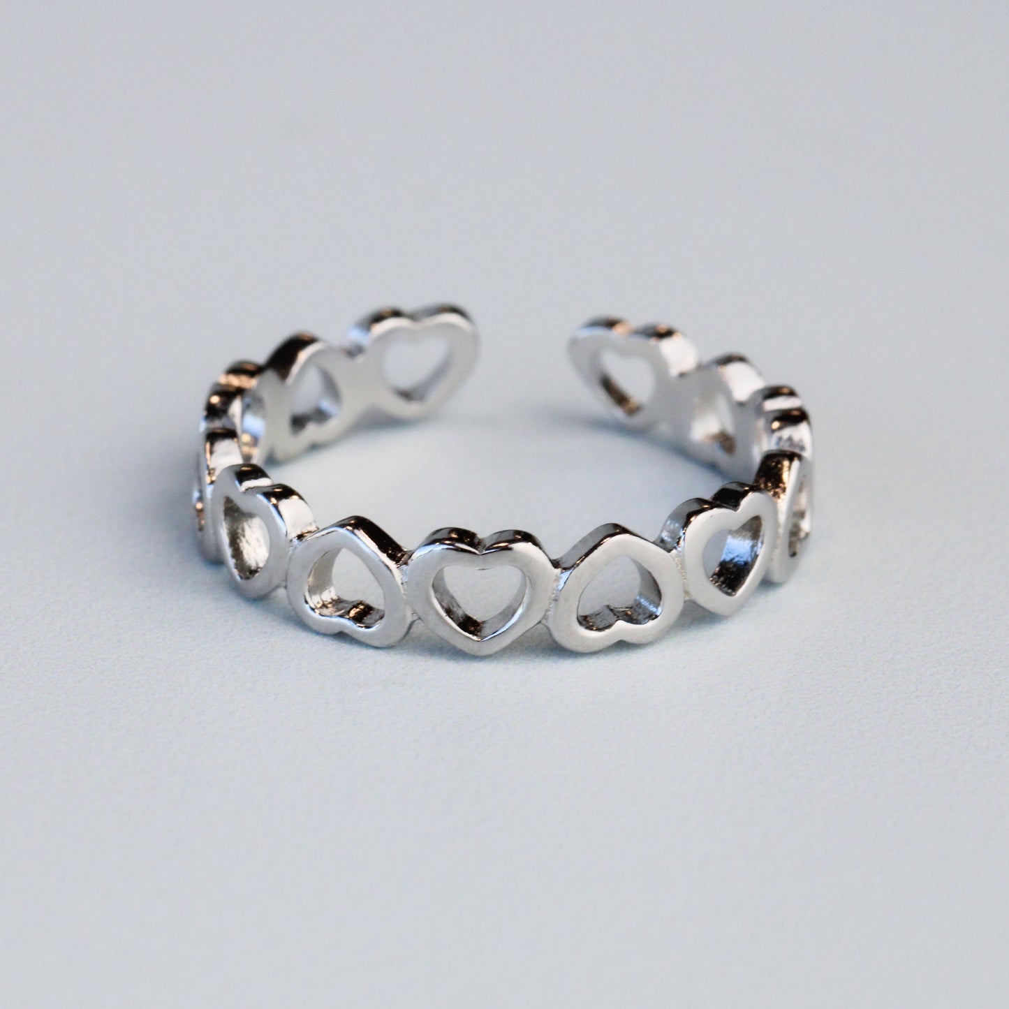 Adjustable Heart Link Ring