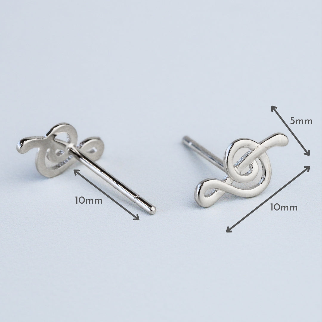 Treble Clef Stud Earrings