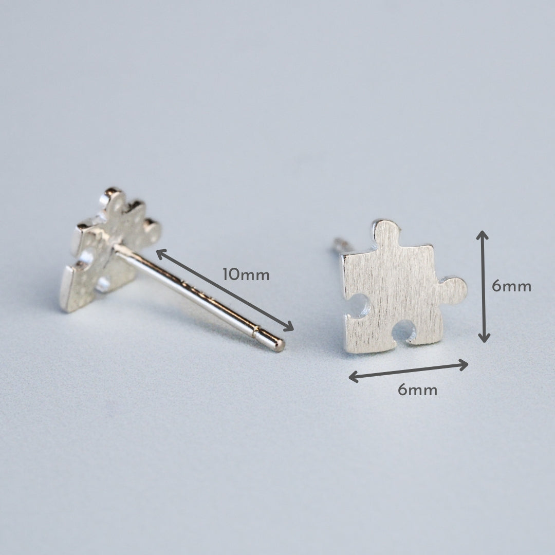 Jigsaw Piece Stud Earrings