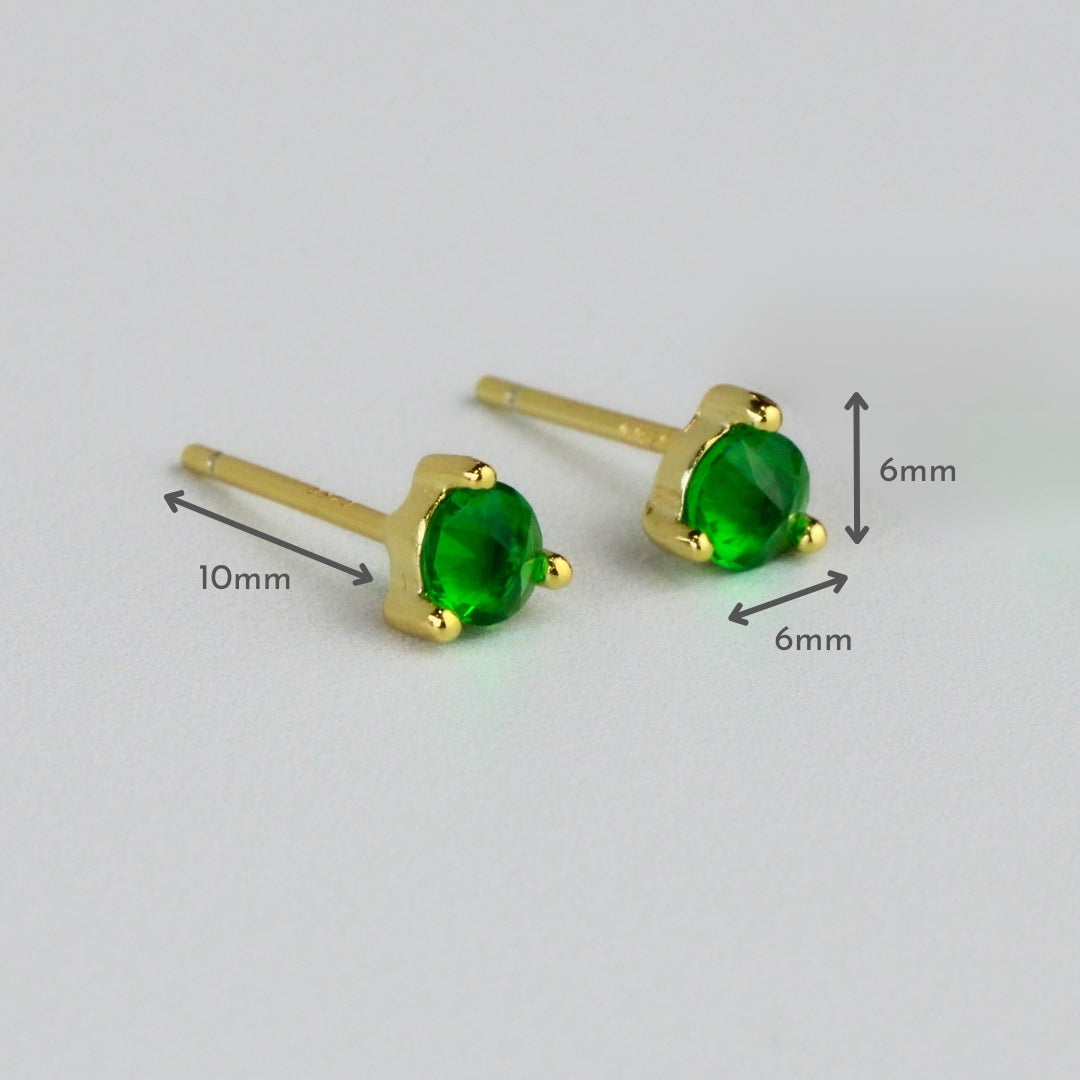 Green Crystal Stud Earrings