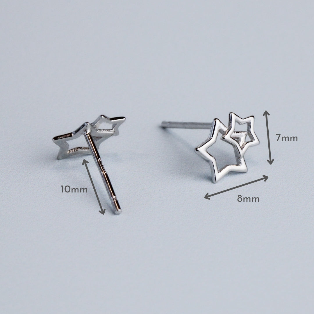 Double Star Stud Earrings