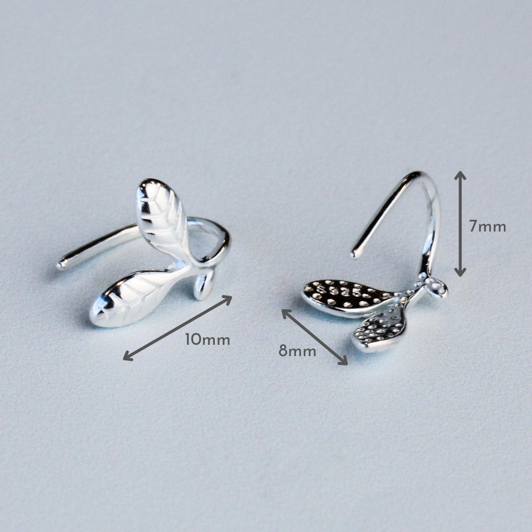 Tiny Leaf Drop Earrings