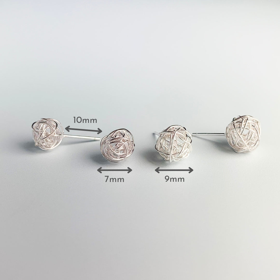 Wire Ball Stud Earrings