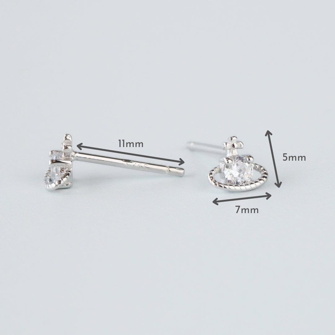 Tiny Crystal Halo Stud Earrings