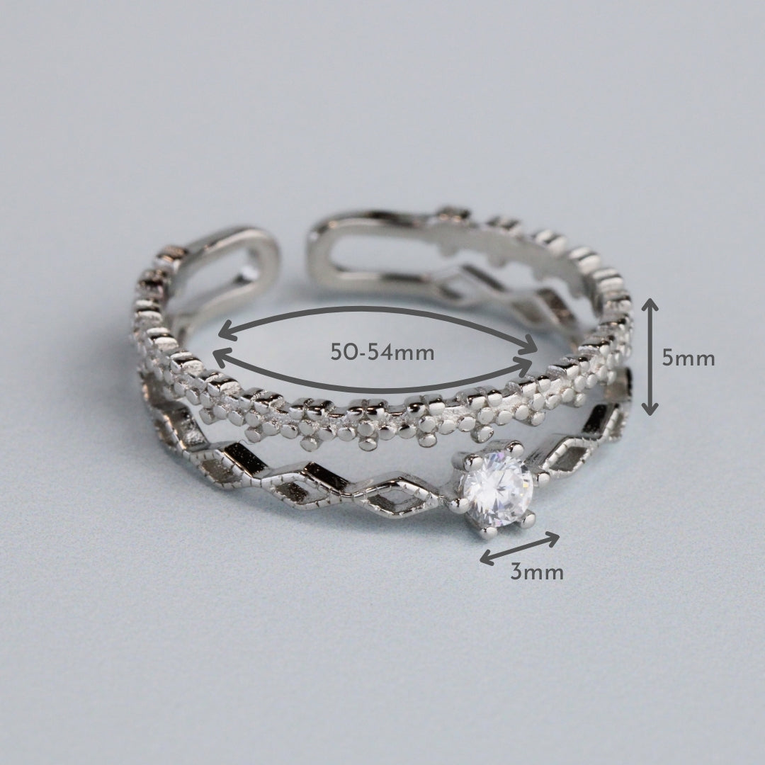 Double Band Ornate Ring