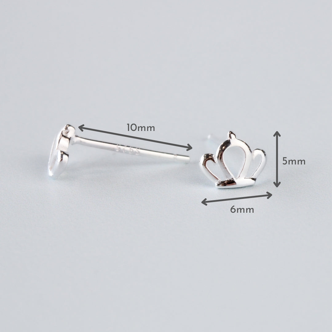 Tiny Crown Stud Earrings