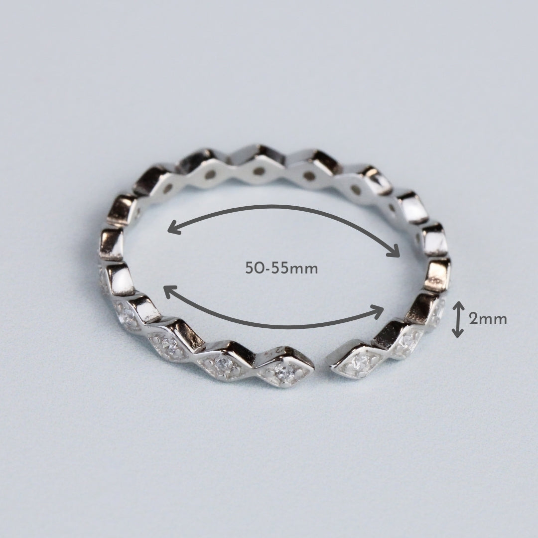Diamond Shape Band Crystal Ring