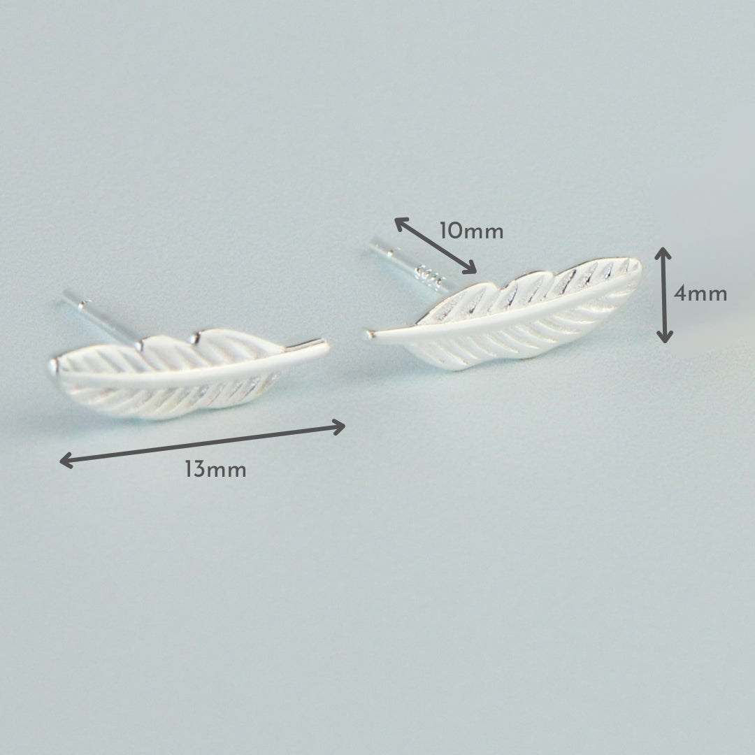 Tiny Feather Stud Earrings