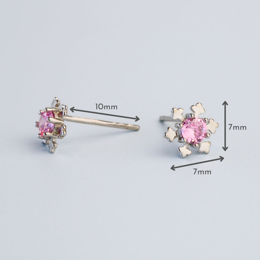 Crystal Snowflake Stud Earrings