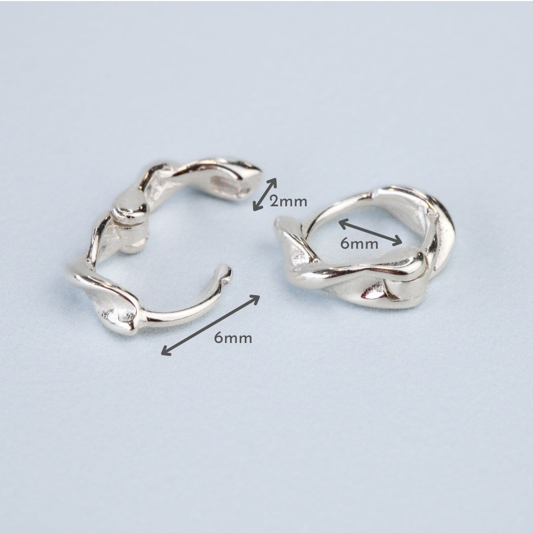 Tiny Twisted Huggie Hoop Earrings