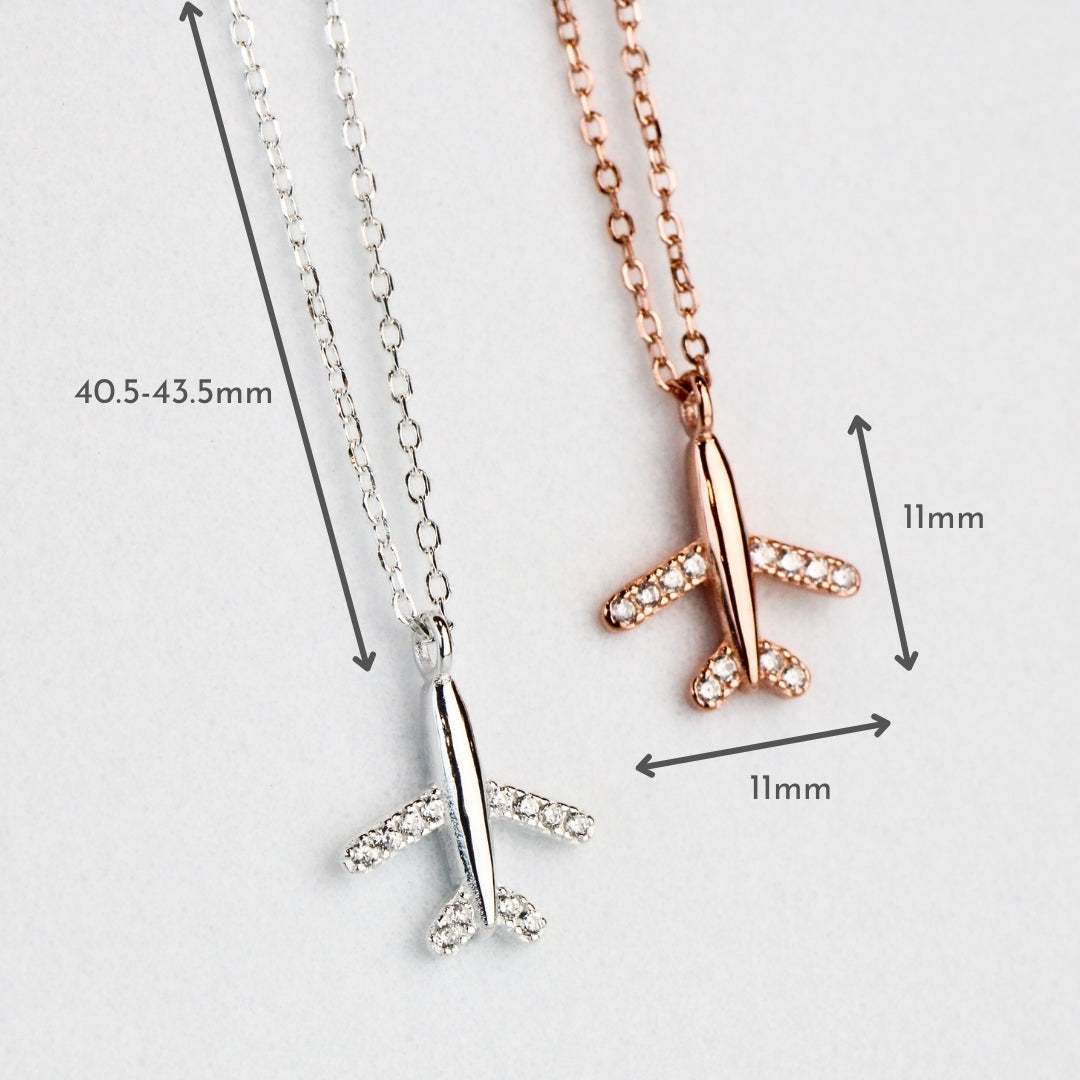 Tiny Plane Pendant Necklace