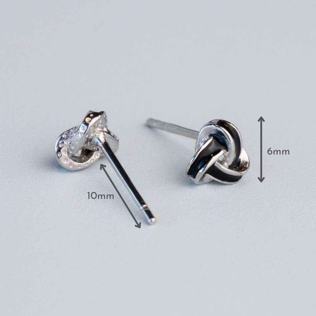 Black Celtic Knot Stud Earrings