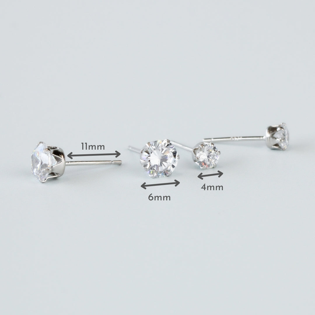 White Crystal Stud Earrings